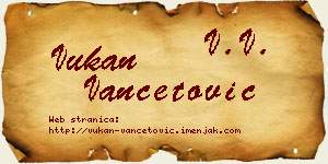 Vukan Vančetović vizit kartica